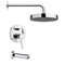 Chrome Tub and Shower Faucet Sets with 8